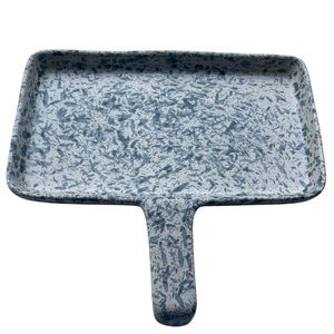 Vintage Dr Douglas Wonder Baker Rectangular Blue Speckled Stoneware Baking Pan